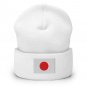 Cuffed Beanie Hat Japan Flag Embroidered Winter Hat Knit Patriotic Hat, Japanese Pride