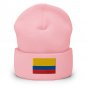 Cuffed Beanie Hat Colombia Flag Embroidered Winter Hat Knit Patriotic Hat, Colombian Pride
