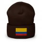Cuffed Beanie Hat Colombia Flag Embroidered Winter Hat Knit Patriotic Hat, Colombian Pride