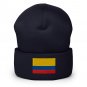 Cuffed Beanie Hat Colombia Flag Embroidered Winter Hat Knit Patriotic Hat, Colombian Pride