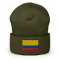Cuffed Beanie Hat Colombia Flag Embroidered Winter Hat Knit Patriotic Hat, Colombian Pride