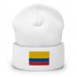 Cuffed Beanie Hat Colombia Flag Embroidered Winter Hat Knit Patriotic Hat, Colombian Pride