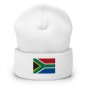 Cuffed Beanie Hat South Africa Flag Embroidered Winter Hat Knit Patriotic Hat, South African Pride