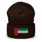 Cuffed Beanie Hat UAE Flag Embroidered Winter Hat Knit Patriotic Hat, Emirati Pride