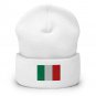 Cuffed Beanie Hat Italy Flag Embroidered Winter Hat Knit Patriotic Hat, Italian Pride
