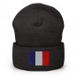 Cuffed Beanie Hat France Flag Embroidered Winter Hat Knit Patriotic Hat, French Pride
