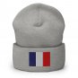 Cuffed Beanie Hat France Flag Embroidered Winter Hat Knit Patriotic Hat, French Pride