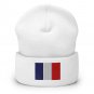 Cuffed Beanie Hat France Flag Embroidered Winter Hat Knit Patriotic Hat, French Pride