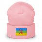 Cuffed Beanie Hat Amazigh Flag Embroidered Winter Hat Knit Patriotic Hat, Amazigh Pride