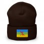 Cuffed Beanie Hat Amazigh Flag Embroidered Winter Hat Knit Patriotic Hat, Amazigh Pride