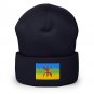 Cuffed Beanie Hat Amazigh Flag Embroidered Winter Hat Knit Patriotic Hat, Amazigh Pride