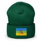 Cuffed Beanie Hat Amazigh Flag Embroidered Winter Hat Knit Patriotic Hat, Amazigh Pride
