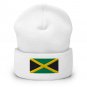 Cuffed Beanie Hat Jamaica Flag Embroidered Winter Hat Knit Patriotic Hat, Jamaican Pride