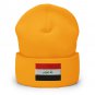 Cuffed Beanie Hat Iraq Flag Embroidered Winter Hat Knit Patriotic Hat, Iraqi Pride