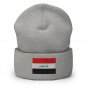 Cuffed Beanie Hat Iraq Flag Embroidered Winter Hat Knit Patriotic Hat, Iraqi Pride
