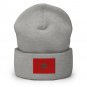 Cuffed Beanie Hat Morocco Flag Embroidered Winter Hat Knit Patriotic Hat, Moroccan Pride