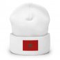 Cuffed Beanie Hat Morocco Flag Embroidered Winter Hat Knit Patriotic Hat, Moroccan Pride
