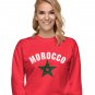 Red Premium Sweatshirt Token Flag Morocco For Girls And Women, Gift for Her