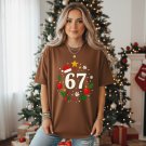 Vintage Christmas Wreath Shirt 67 Santa Hat Holiday Crewneck Cute Retro Family Vintage Christmas Wreath Shirt 67 Santa Hat Holiday Crewneck Cute Retro Family