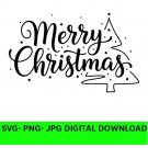 Merry Christmas ,Christmas Tree Decor, Merry Christmas 3 SVG xmas gift svg, festive santa claus