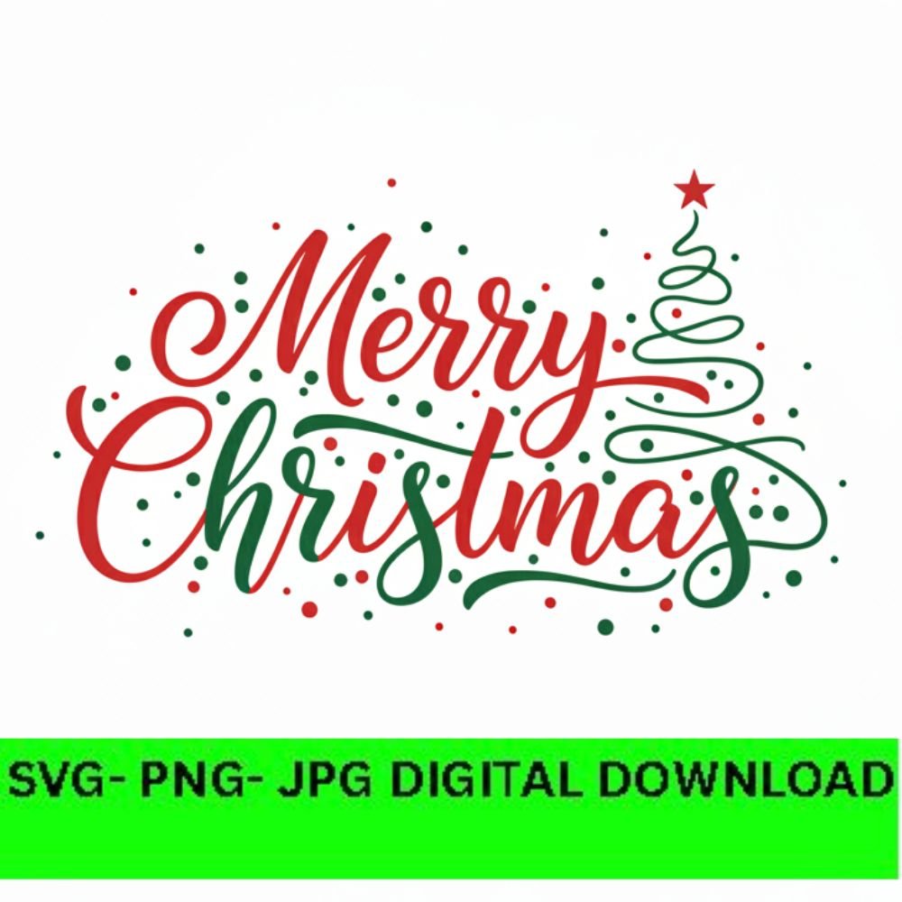Funny Retro Merry Christmas Tree 3 SVG PNG Vintage Festive Holiday Aesthetic & Cozy Celebration