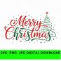 Funny Retro Merry Christmas Tree 3 SVG PNG Vintage Festive Holiday Aesthetic & Cozy Celebration