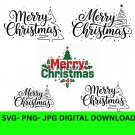 Merry Christmas Tree ,Christmas Tree Decor, Merry Christmas 3 SVG xmas gift svg, festive santa claus