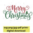 Merry Christmas" Farmhouse Sign Printable – Nostalgic Holiday Decor 3 Digital Download