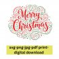 Cricut & Silhouette 3 SVG: Merry Christmas Script with Tree Cut File – Instant Holiday Project
