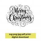 Cricut & Silhouette 3 SVG: Merry Christmas Script with Tree Cut File – Instant Holiday Project