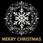 Elegant Black & Gold Christmas Snowflake - Modern 'Merry Christmas' Design