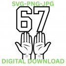 67 Hands 6-7 Six Seven Meme PNG | Funny Viral Internet Trend Digital Download