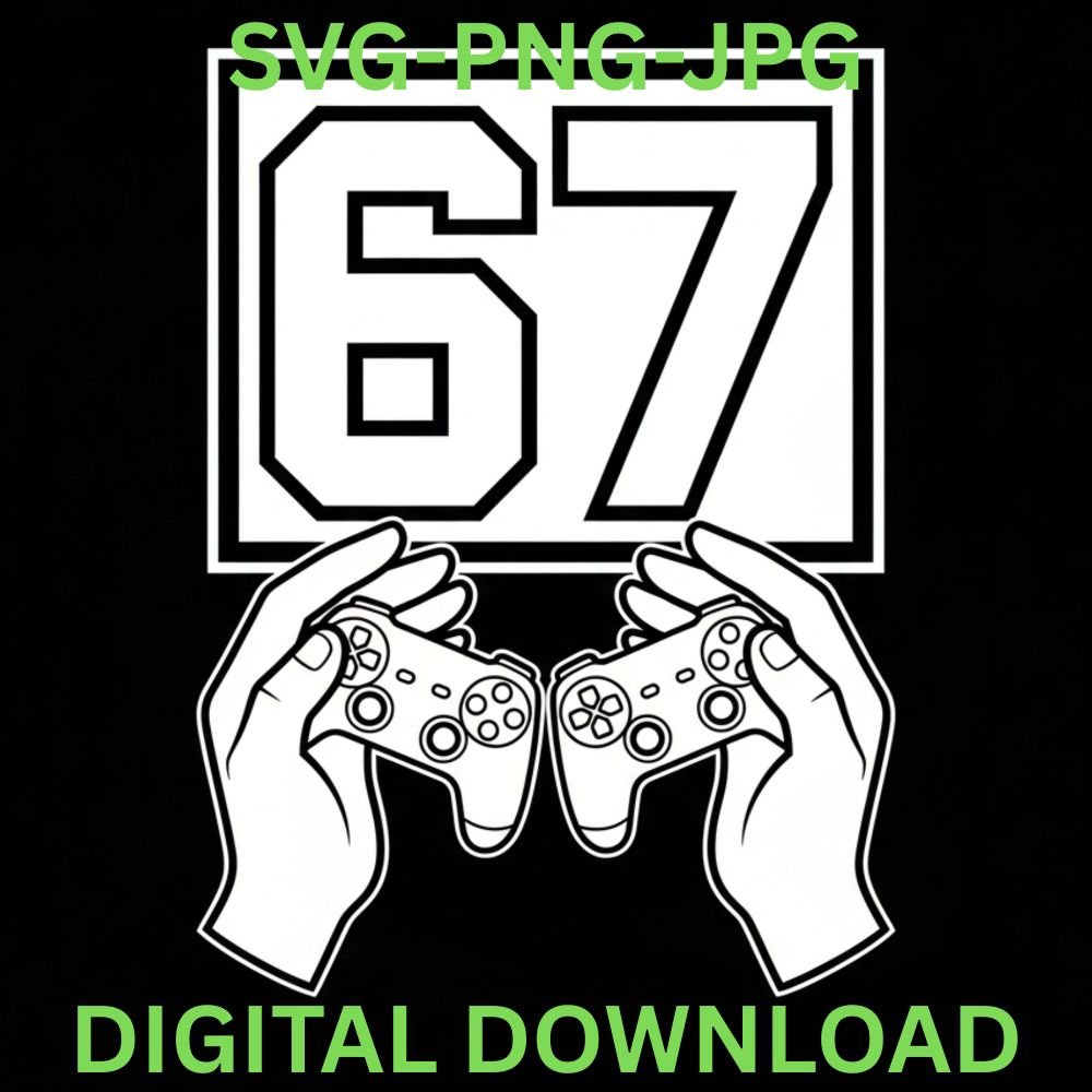 Funny Gift For Console gamer, Six Seven Gaming, 67 Meme Gen Alpha Slang 6-7 Viral Trend 67 Hands