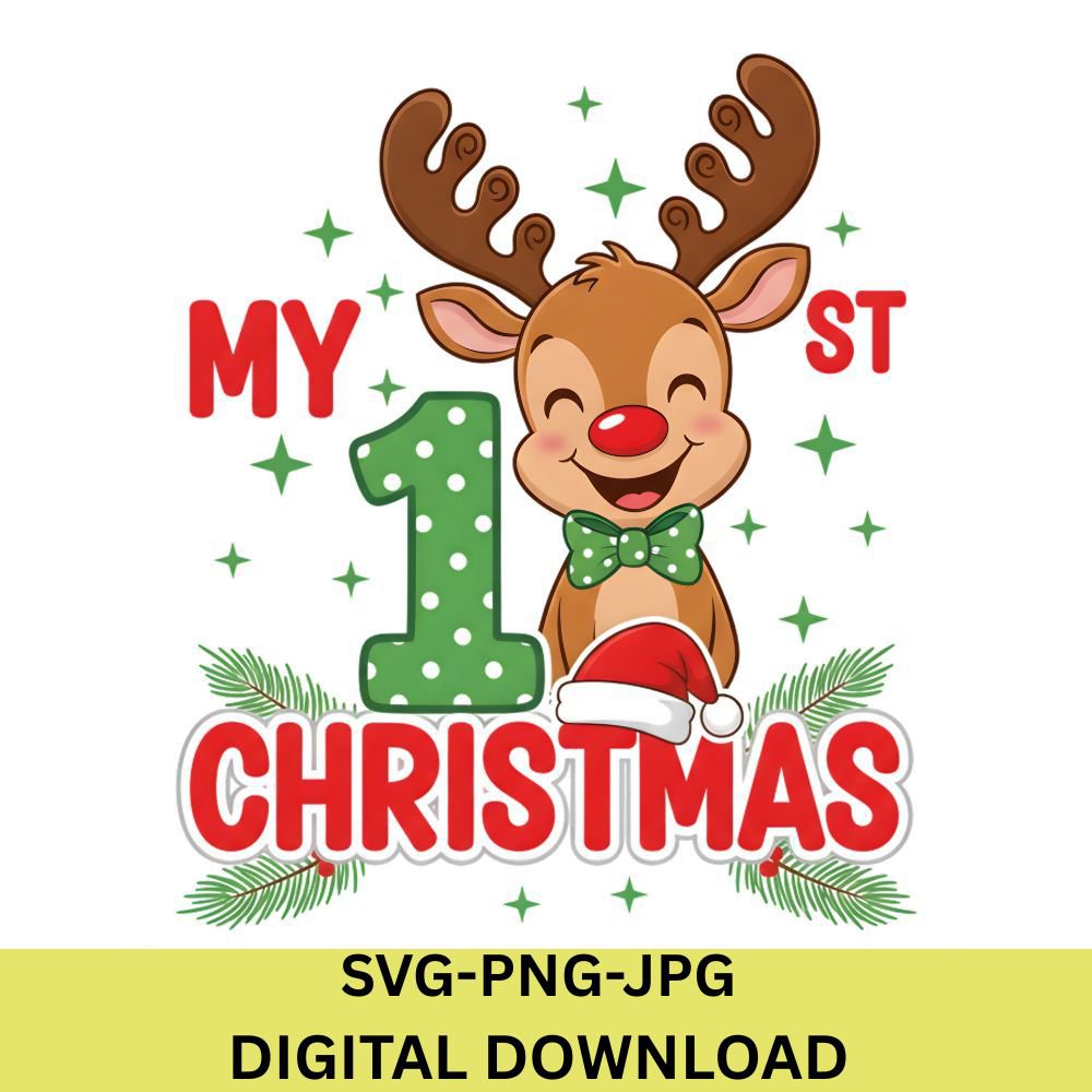 Baby My First Christmas PNG: holiday art (Digital Download)