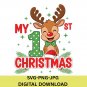 Baby My First Christmas PNG: holiday art (Digital Download)