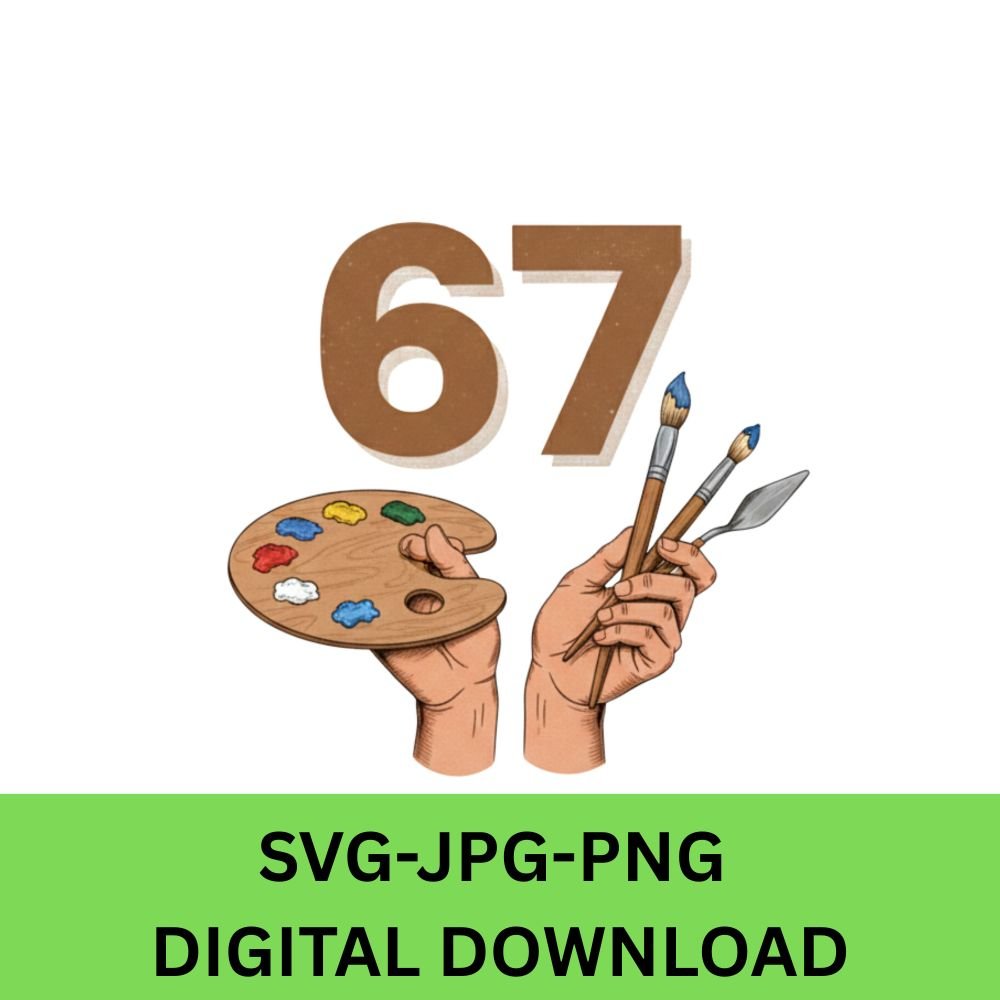 Funny Six Seven 67 Meme Gen Alpha Slang 6-7 Trend 67 Hands A gift for lovers of drawing and painting