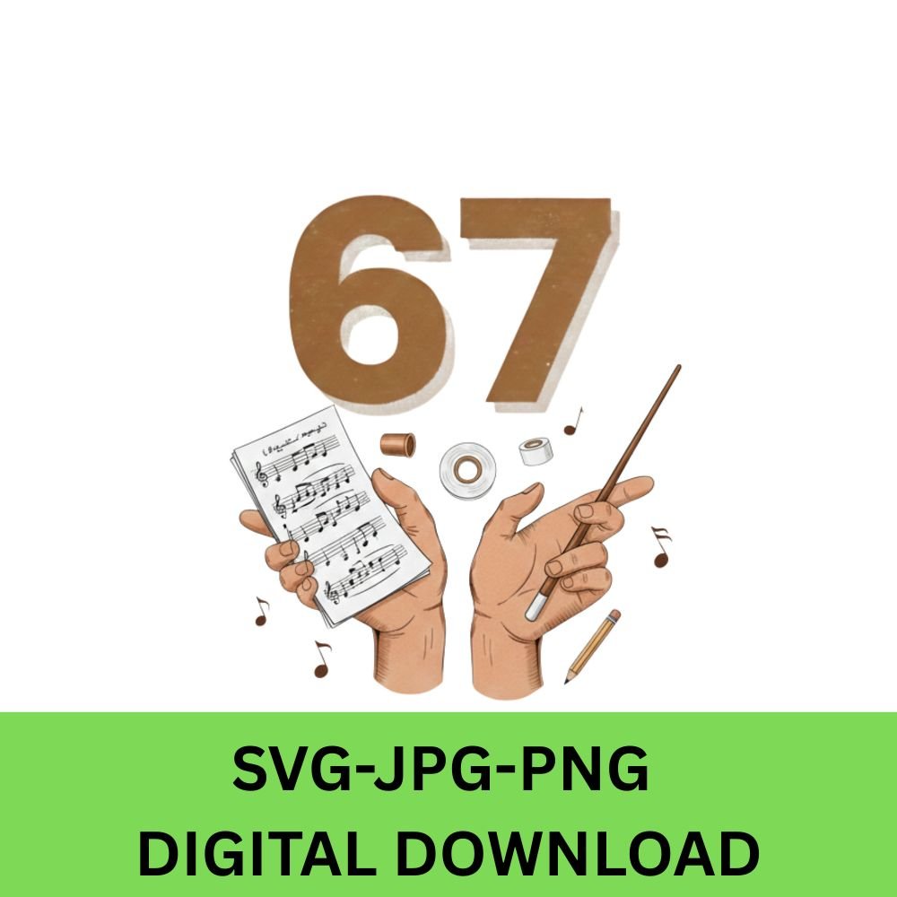 Funny Six Seven 67 Meme Gen Alpha Slang 6-7 Trend 67 Hands gift for the music department teacher