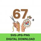 Funny Six Seven 67 Meme Gen Alpha Slang 6-7 Hands A gift for sewing and embroidery professionals