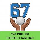Golf Funny Six Seven 67 Meme Gen Alpha Slang 6-7 Viral Trend Hands gift for golf fans and players