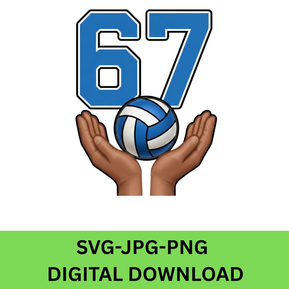 Volleyball Funny Six Seven 67 Meme Gen Alpha Slang 6-7 Viral Trend Hands gift volley fans & players