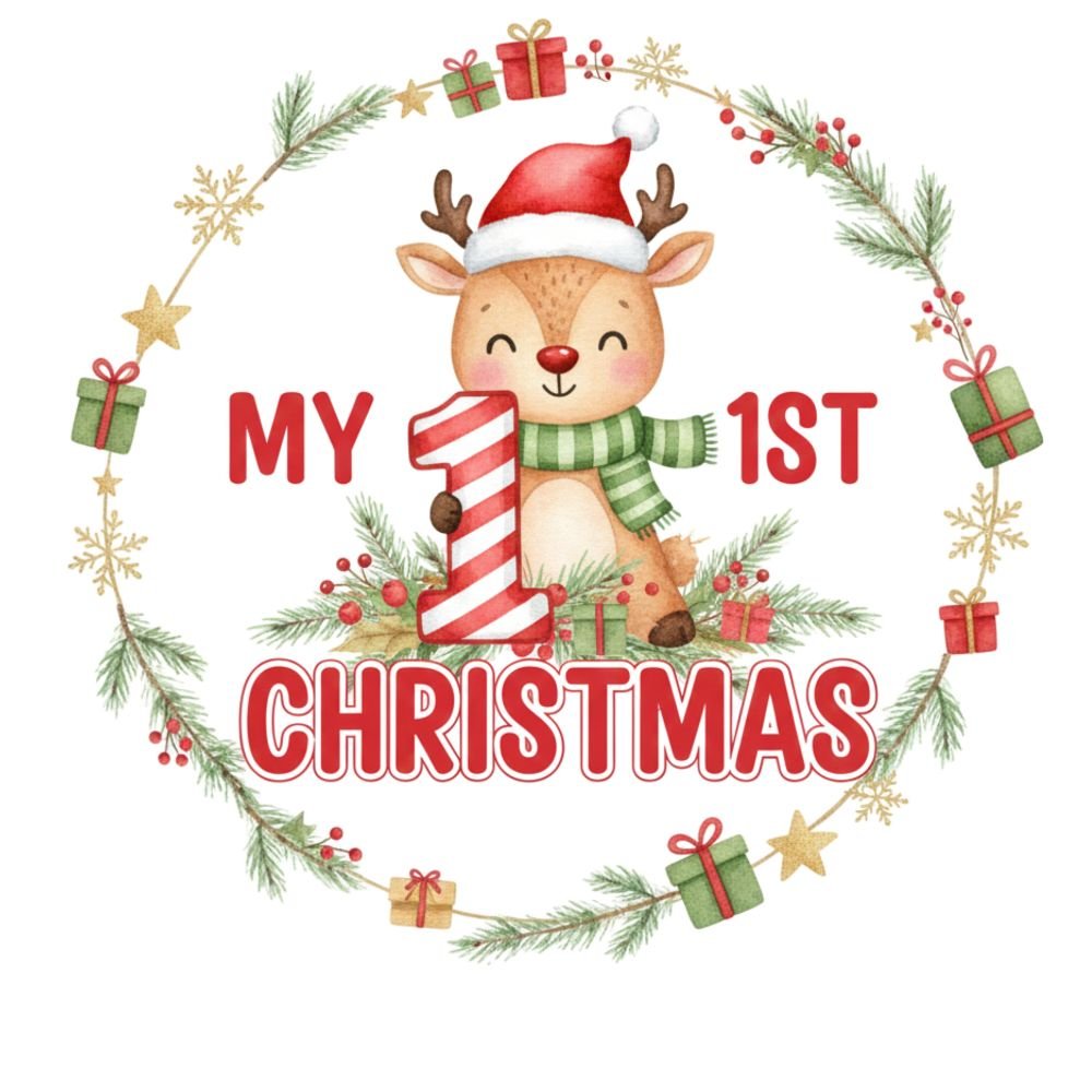 Baby My First Christmas PNG: holiday art (Digital Download)