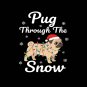 Pug Through Snow PNG: Xmas Dog Art (Digital Download)