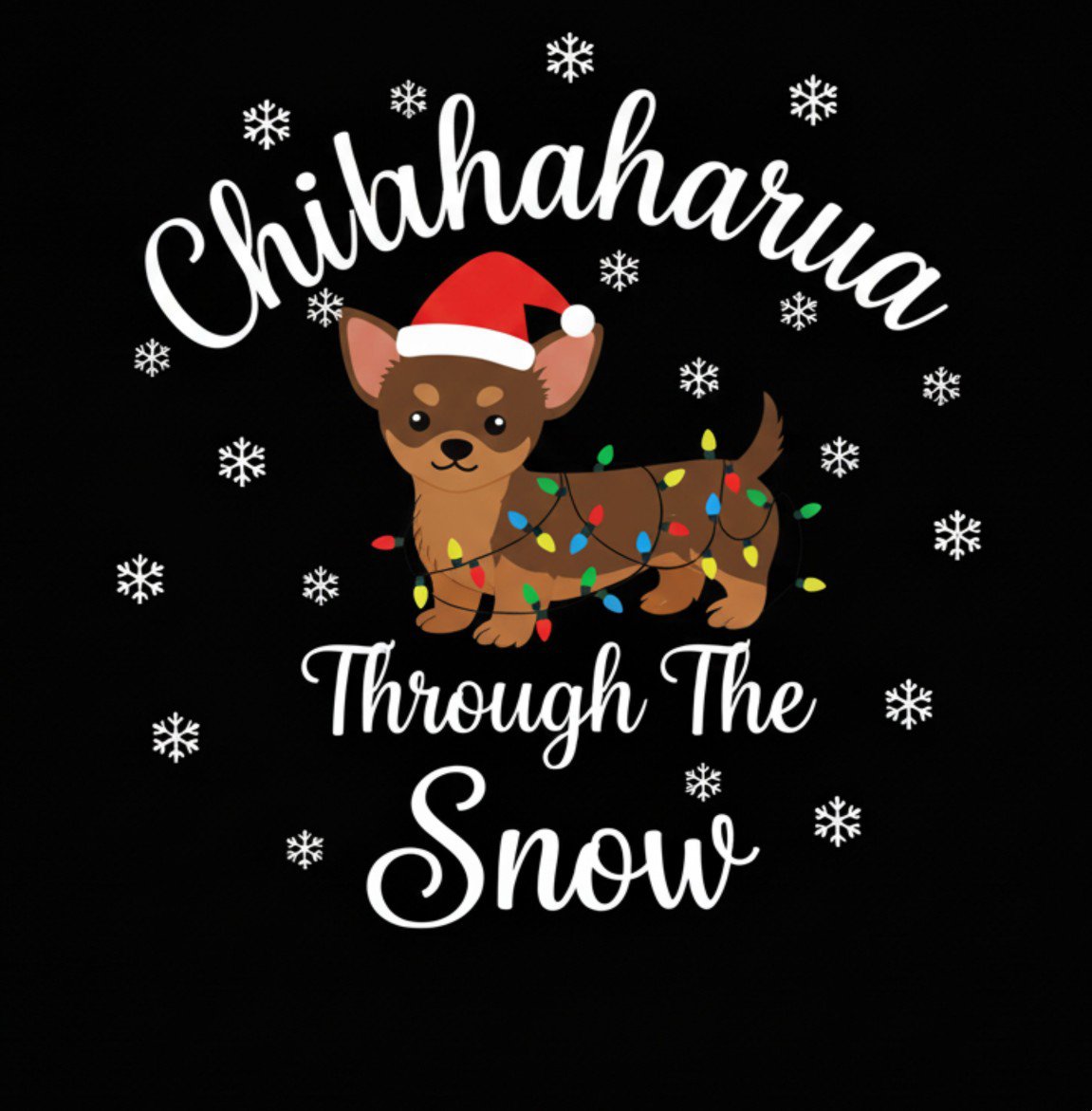 Chihuahua Dog Through Snow Christmas PNG: winter dog art holiday png festive pet illustration
