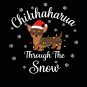 Chihuahua Dog Through Snow Christmas PNG: winter dog art holiday png festive pet illustration