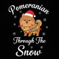 Pomeranian Dog Through Snow Christmas PNG: winter dog art holiday png festive pet illustration