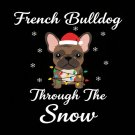 French Bulldog Through Snow PNG: Xmas Dog Art (Digital Download)
