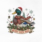 Merry Duck-Mas Bundle Christmas Mallard Duck Clipart Holiday POD Cricut & Silhouette Cut File