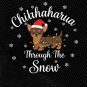 Chihuahua Dog Through Snow Christmas PNG: winter dog art holiday png festive pet illustration
