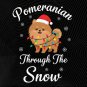 Pomeranian Dog Through Snow Christmas PNG: winter dog art holiday png festive pet illustration