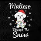 Maltese Dog Through Snow Christmas PNG: winter dog art holiday png festive pet illustration Maltese Dog Through Snow Christmas PNG: winter dog art holiday png festive pet illustration